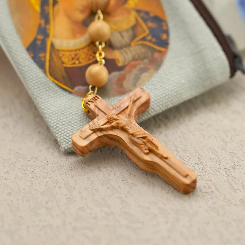 Christianartworkshop Quality Handmade Olive/Rosewood/Ebony Beads Prayer Rosary