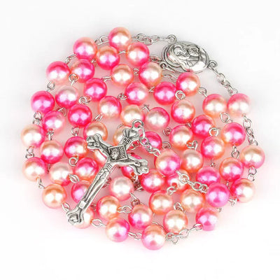 Two-color Pearl Crucifix Rosary