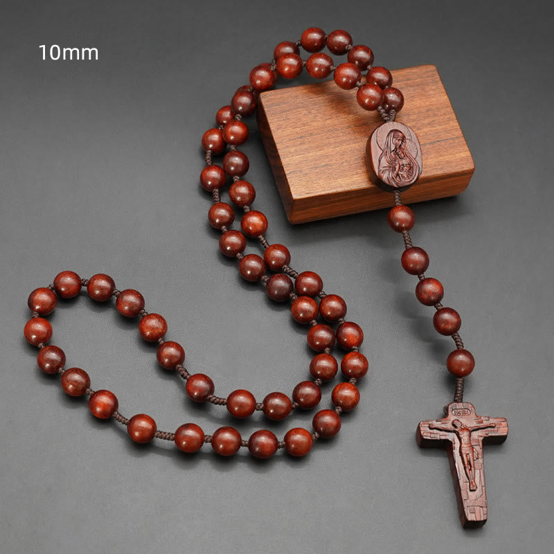 Christianartworkshop Quality Original Handmade Praying Rosary (Red Sandalwood/Ebony)