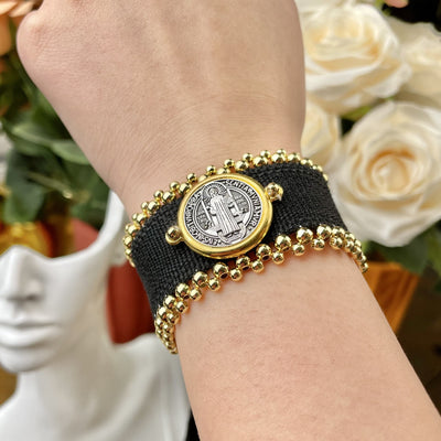 Handmade St. Benedict Protection Braided Bracelet