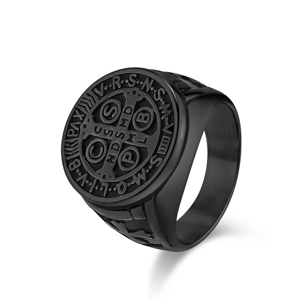 FREE Today: St. Benedict the Protector Titanium Ring