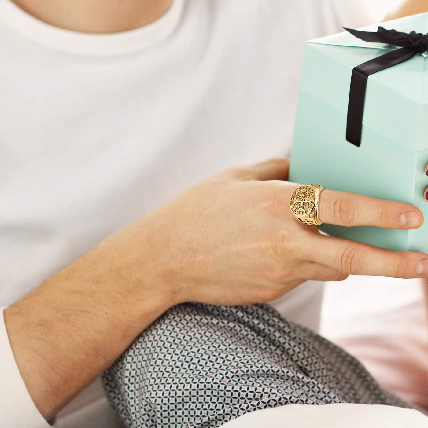 FREE Today: St. Benedict the Protector Titanium Ring