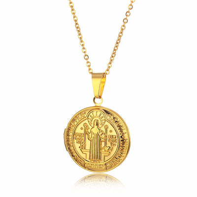 Free Today: Christ Classic St. Benedict Pendant Titanium Necklace