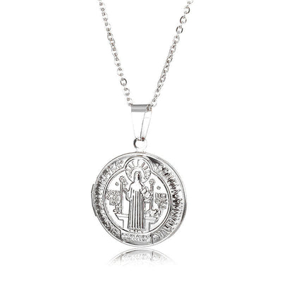 Free Today: Christ Classic St. Benedict Pendant Titanium Necklace