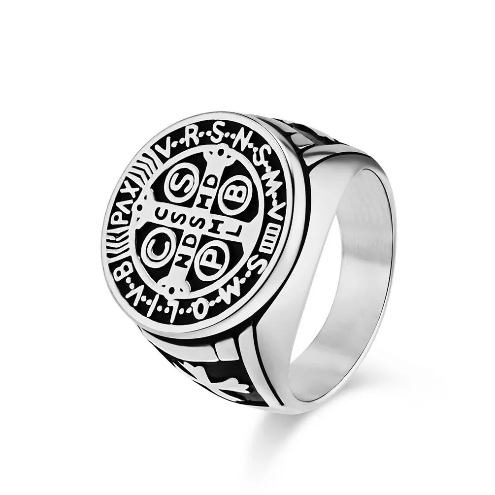 FREE Today: St. Benedict the Protector Titanium Ring