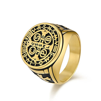FREE Today: St. Benedict the Protector Titanium Ring