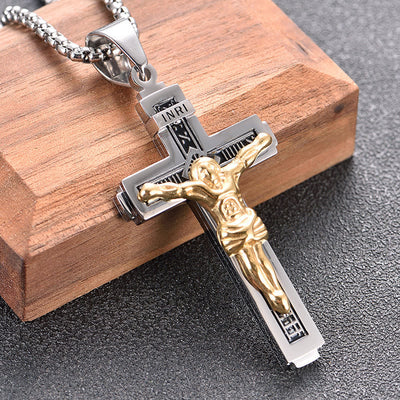 Christianartworkshop Crafted Jesus Christianartworkshop Crucifix Titanium Necklace
