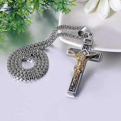 Christianartworkshop Crafted Jesus Christianartworkshop Crucifix Titanium Necklace