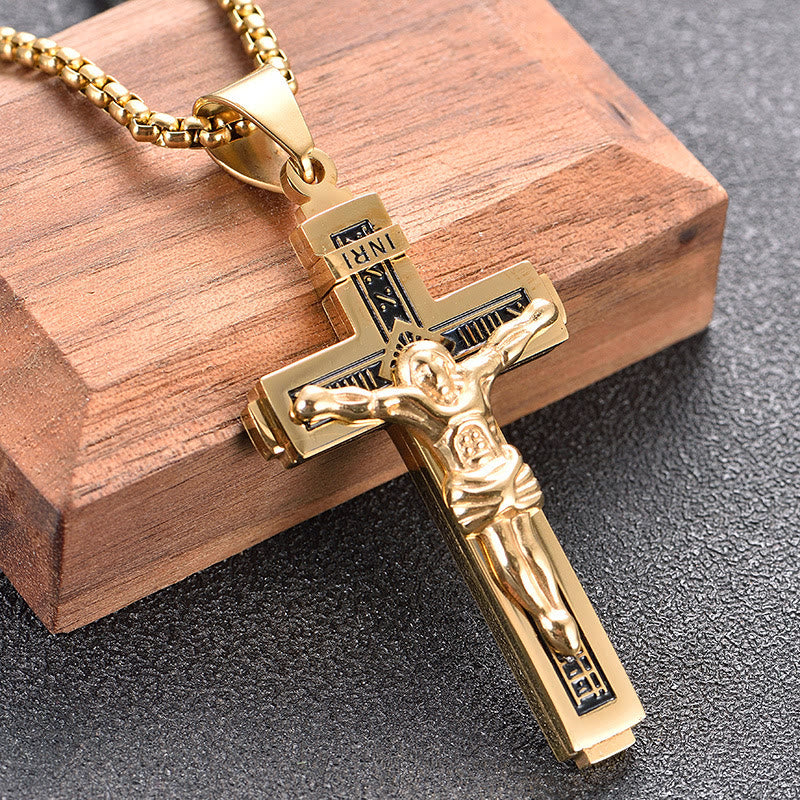 Christianartworkshop Crafted Jesus Christianartworkshop Crucifix Titanium Necklace