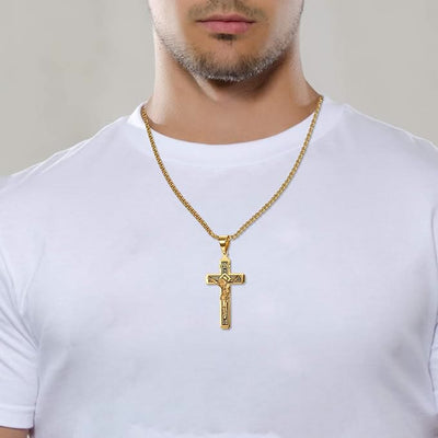 Christianartworkshop Crafted Jesus Christianartworkshop Crucifix Titanium Necklace