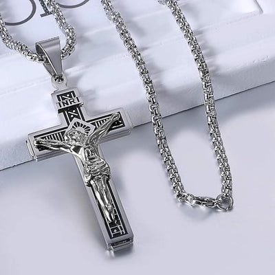 Christianartworkshop Crafted Jesus Christianartworkshop Crucifix Titanium Necklace
