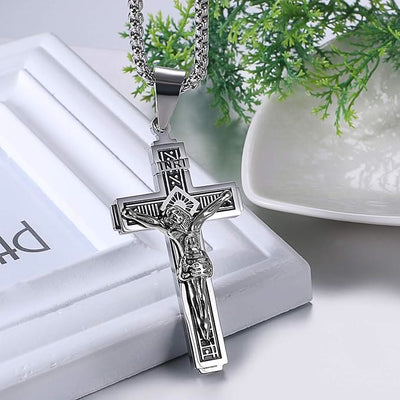 Christianartworkshop Crafted Jesus Christianartworkshop Crucifix Titanium Necklace