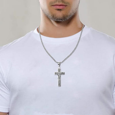 Christianartworkshop Crafted Jesus Christianartworkshop Crucifix Titanium Necklace