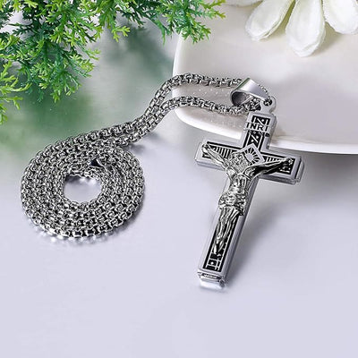 Christianartworkshop Crafted Jesus Christianartworkshop Crucifix Titanium Necklace
