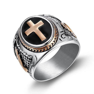 Christianartworkshop Retro Cross "Hand of God" Titanium Religion Ring