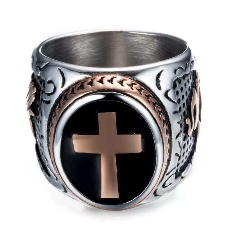 Christianartworkshop Retro Cross "Hand of God" Titanium Religion Ring