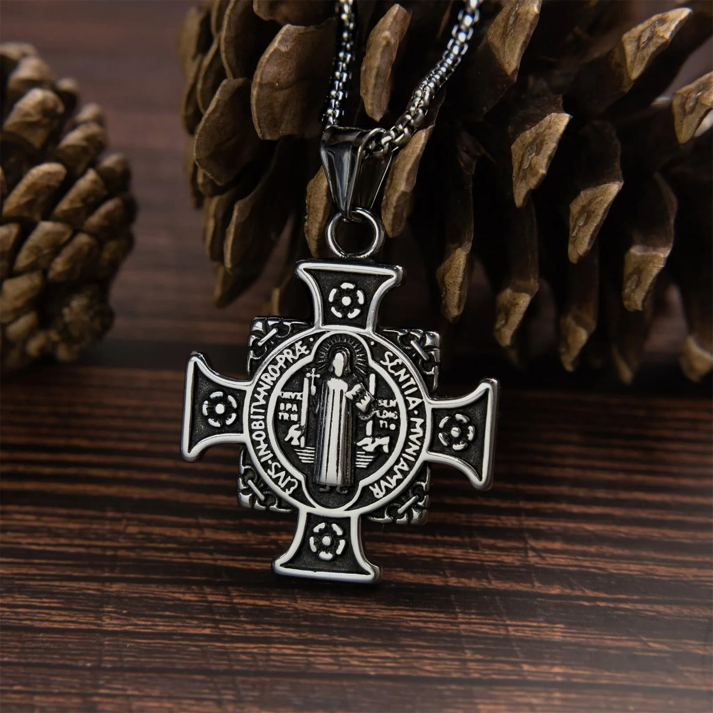 Christianartworkshop Saint Benedict Protection Medal Cross Pendant Necklace