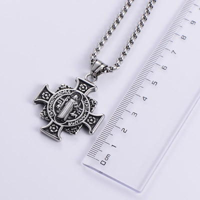 FREE Today: Saint Benedict Protection Medal Cross Pendant Necklace