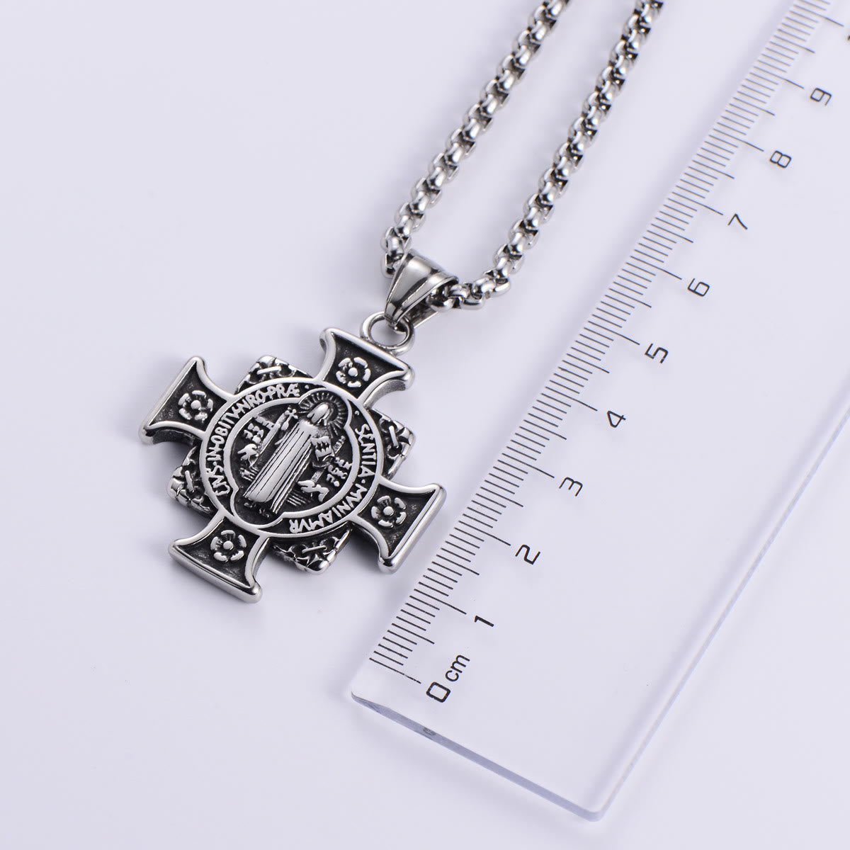 Christianartworkshop Saint Benedict Protection Medal Cross Pendant Necklace