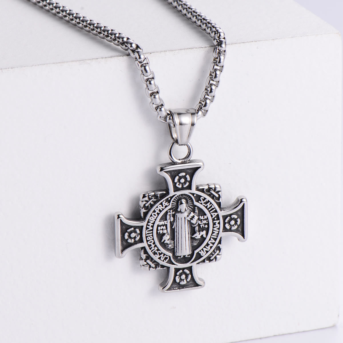 Christianartworkshop Saint Benedict Protection Medal Cross Pendant Necklace