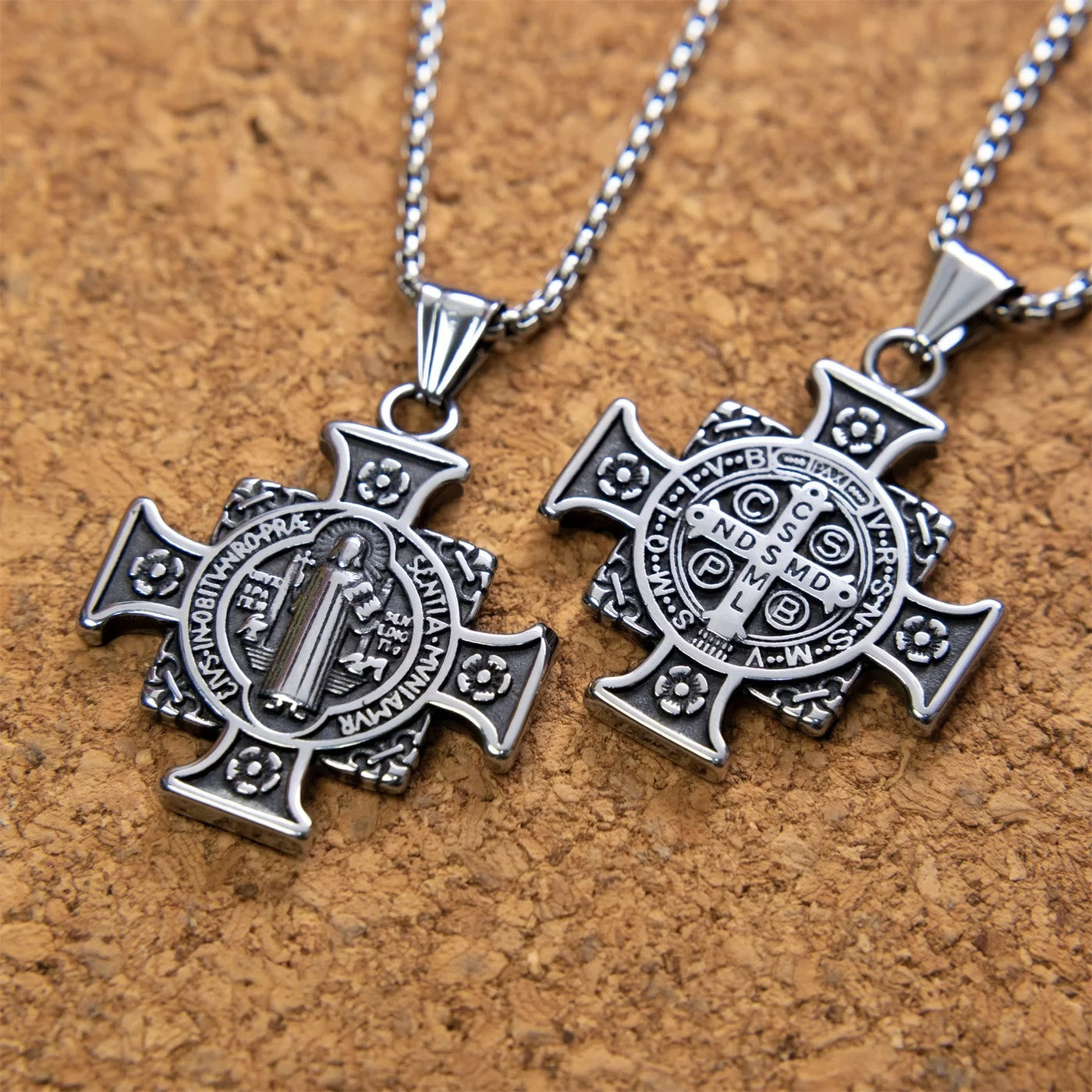 Christianartworkshop Saint Benedict Protection Medal Cross Pendant Necklace