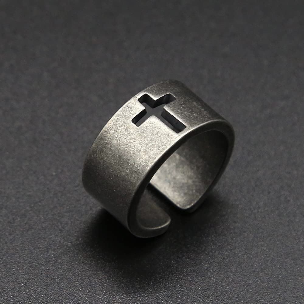 Christianartworkshop Stainless Steel Antique Punk Christianartworkshop  Cross Ring