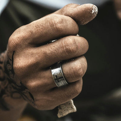 Christianartworkshop Stainless Steel Antique Punk Christianartworkshop  Cross Ring