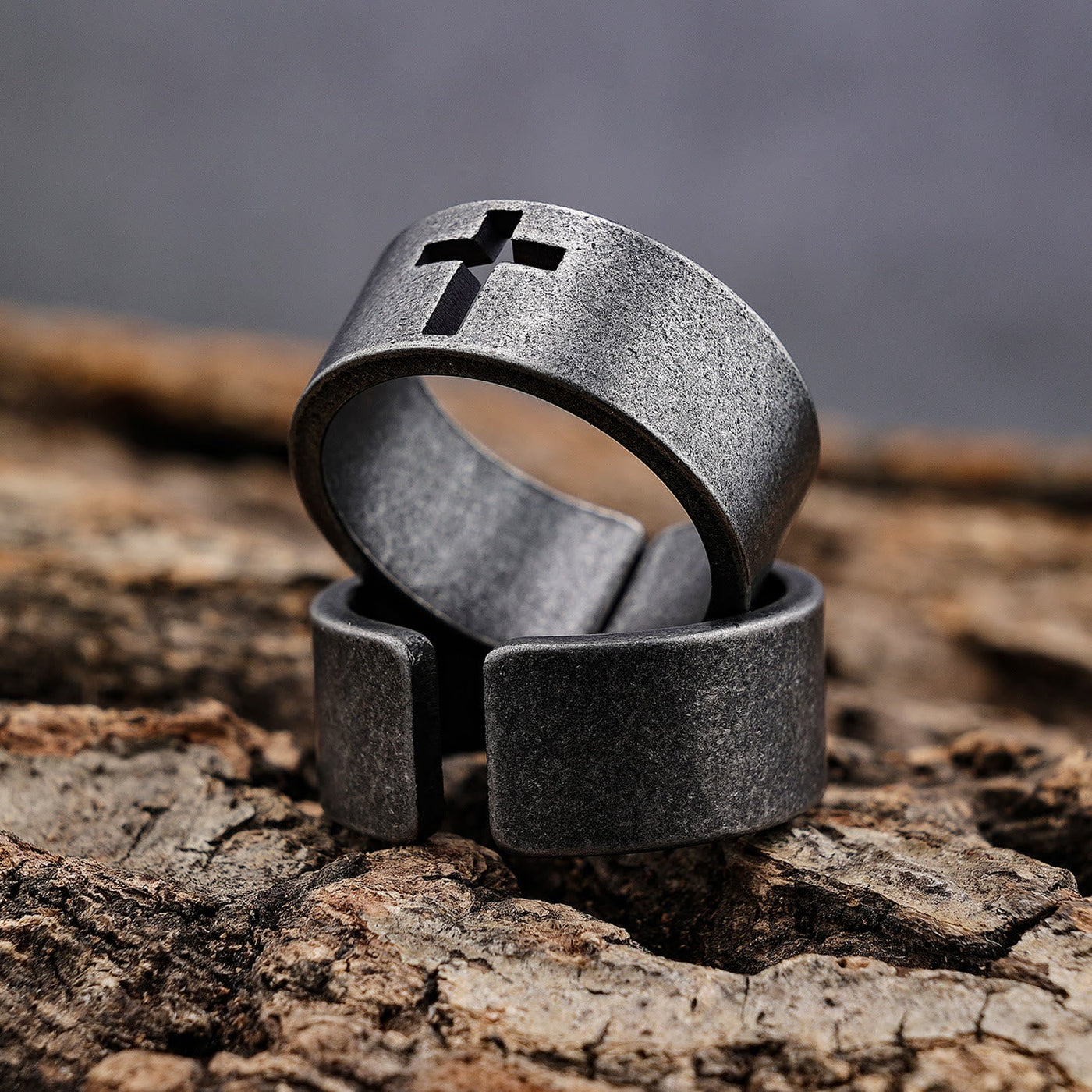 Christianartworkshop Stainless Steel Antique Punk Christianartworkshop  Cross Ring