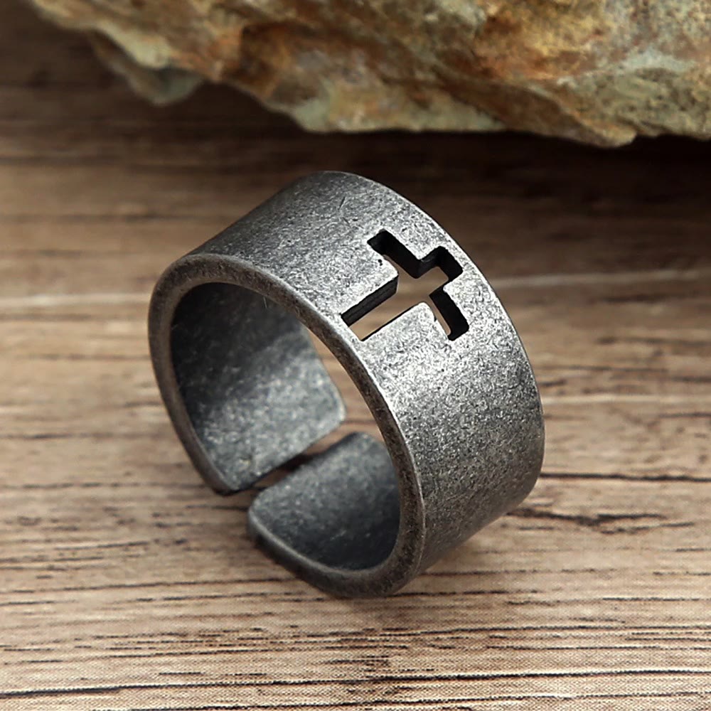Christianartworkshop Stainless Steel Antique Punk Christianartworkshop  Cross Ring
