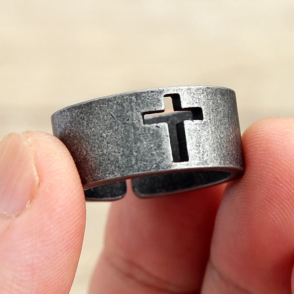 Christianartworkshop Stainless Steel Antique Punk Christianartworkshop  Cross Ring