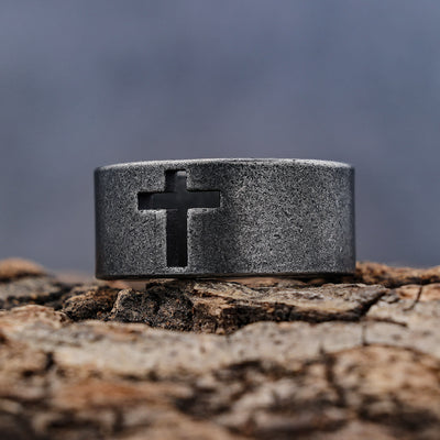 Christianartworkshop Stainless Steel Antique Punk Christianartworkshop  Cross Ring
