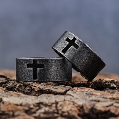 Christianartworkshop Stainless Steel Antique Punk Christianartworkshop  Cross Ring