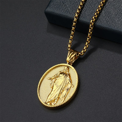 Christianartworkshop Jesus Medallion Pendant Blessing Necklace