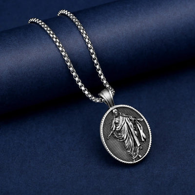 Christianartworkshop Jesus Medallion Pendant Blessing Necklace