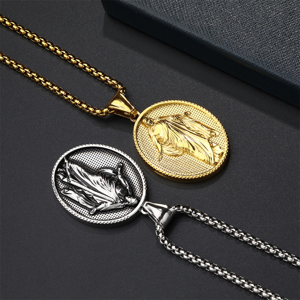 Christianartworkshop Jesus Medallion Pendant Blessing Necklace