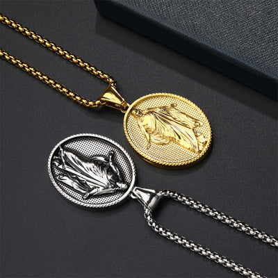 Christianartworkshop Jesus Medallion Pendant Blessing Necklace