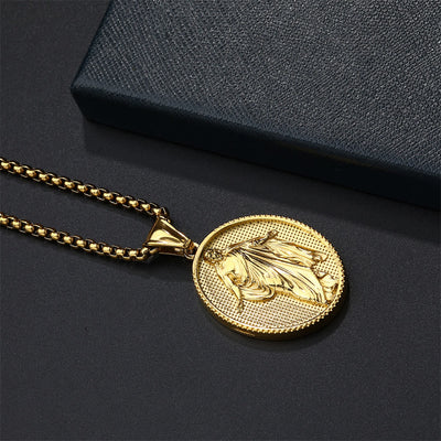 Christianartworkshop Jesus Medallion Pendant Blessing Necklace