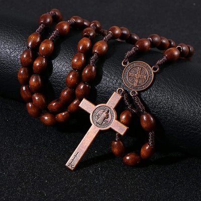 Christianartworkshop St. Benedict Olive Wood Prayer Rosary