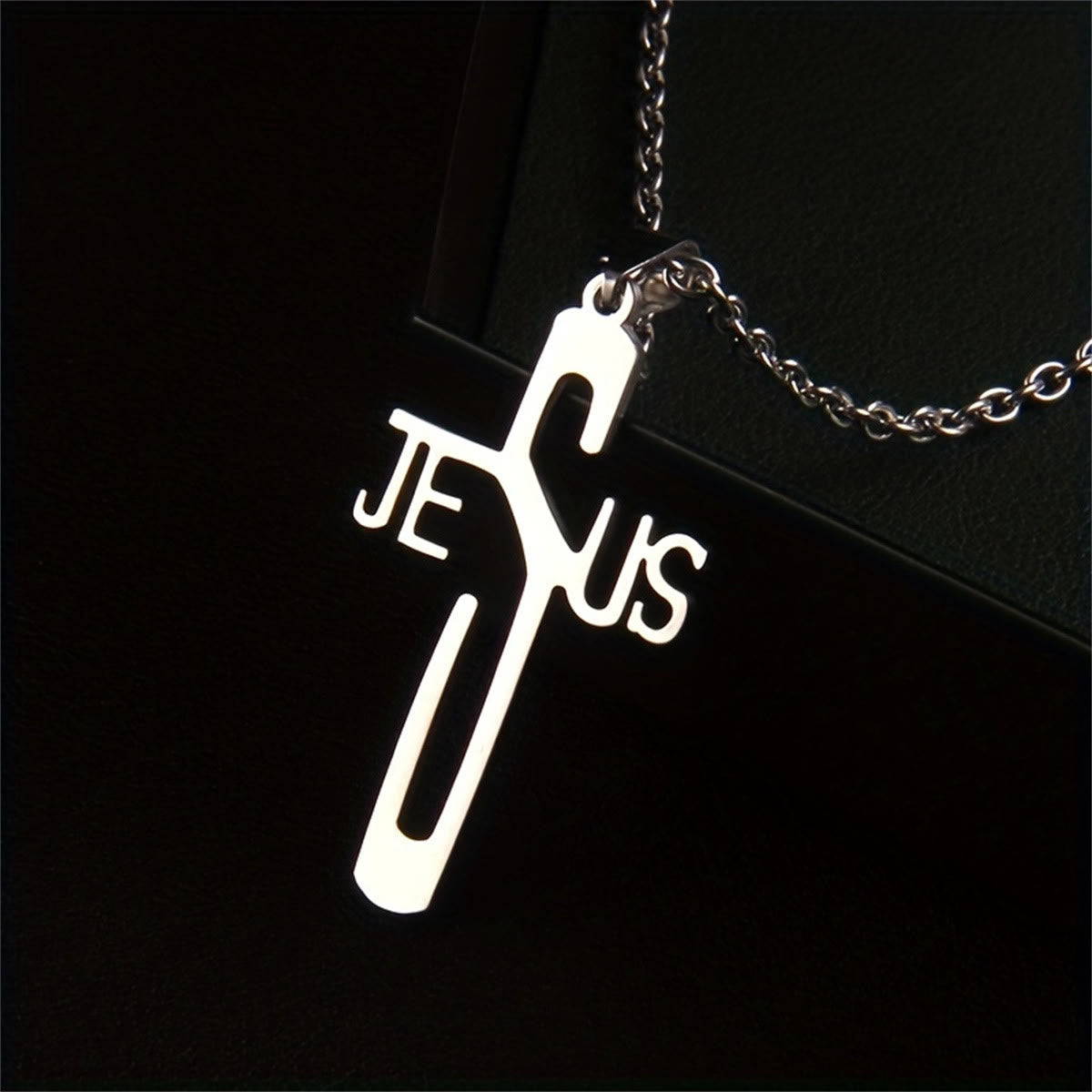 Christianartworkshop Jesus Christ Cross Chain Stainless Steel Necklace