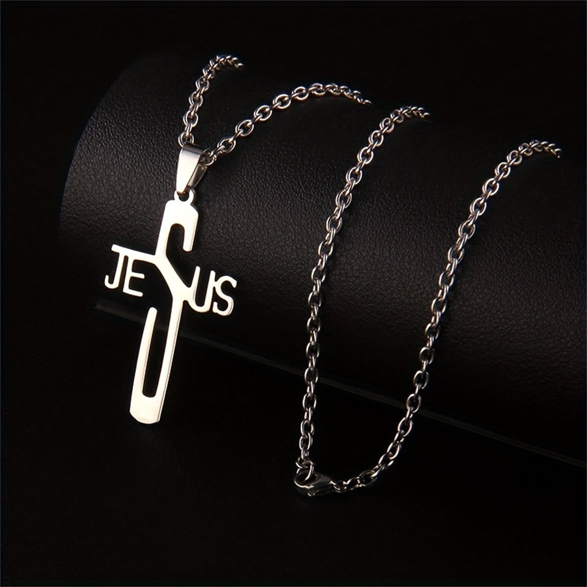 Christianartworkshop Jesus Christ Cross Chain Stainless Steel Necklace