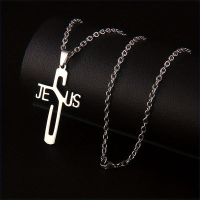 Christianartworkshop Jesus Christ Cross Chain Stainless Steel Necklace