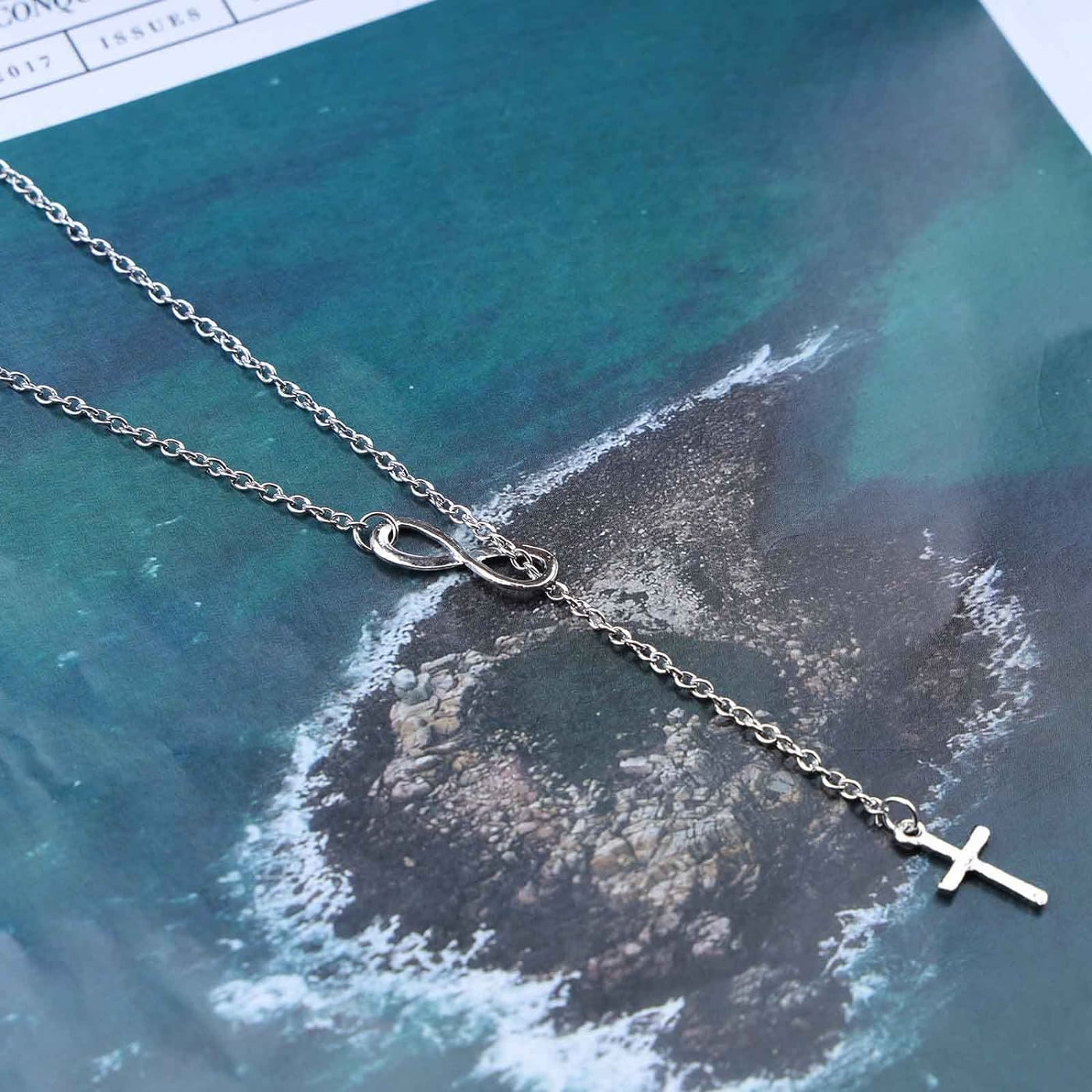Christianartworkshop Eternal Infinity Symbol & Cross Silver Necklace