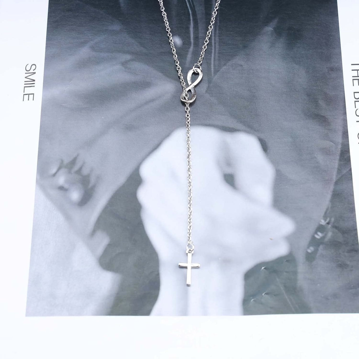 Christianartworkshop Eternal Infinity Symbol & Cross Silver Necklace