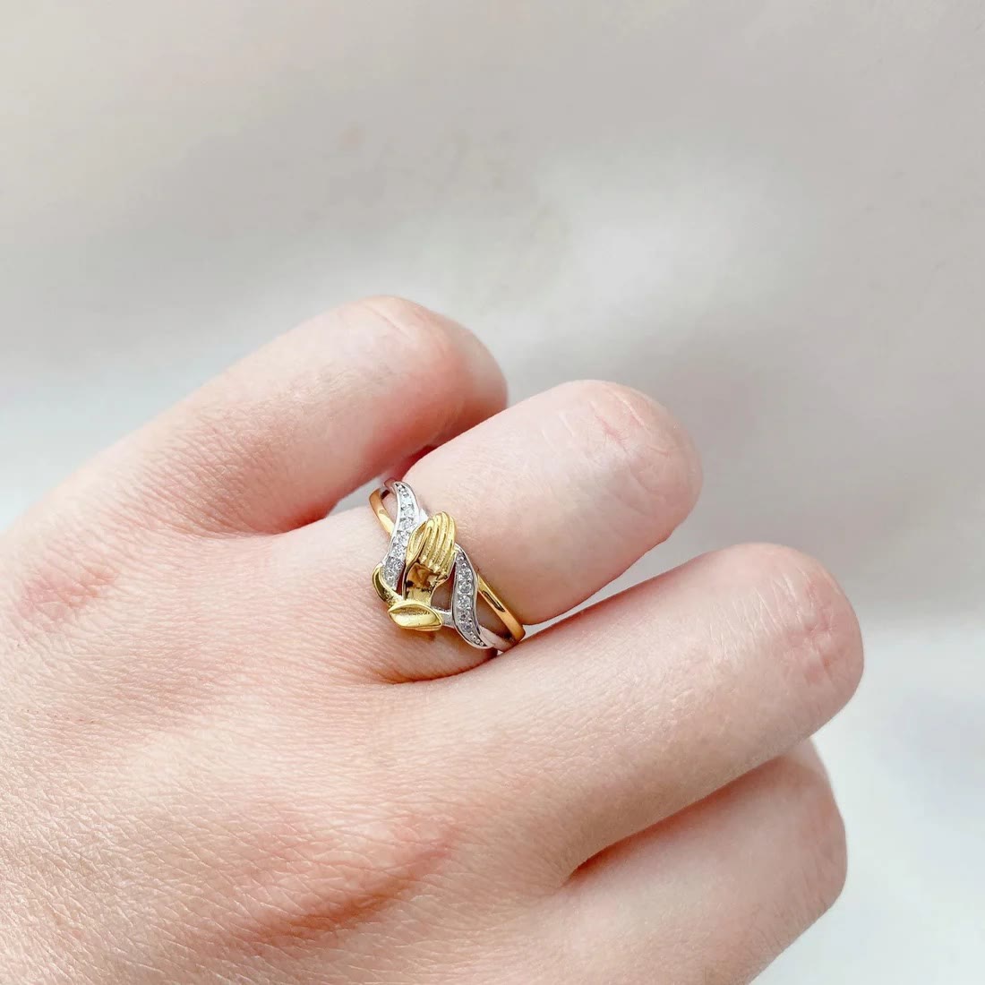 Christianartworkshop Praying Hands Gold & Silver Ring