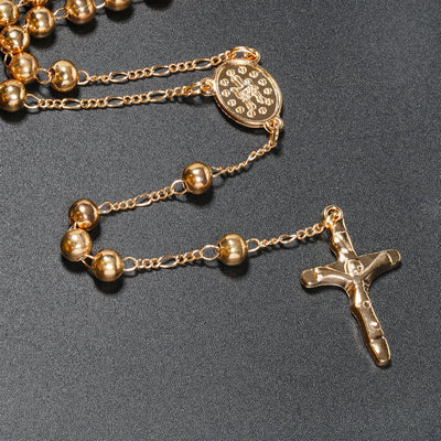 Christian Virgin Mary Long Chain Jesus Cross Religion Rosary