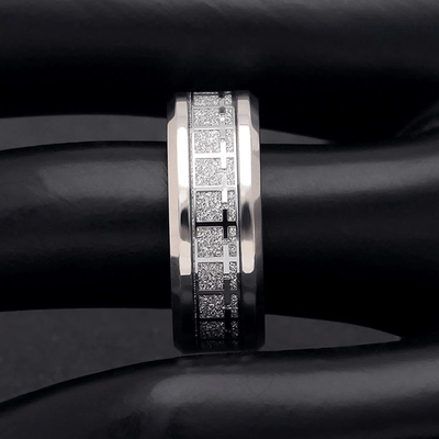 Christianartworkshop Shinny Jesus Cross Ring Religious Band Jewelry