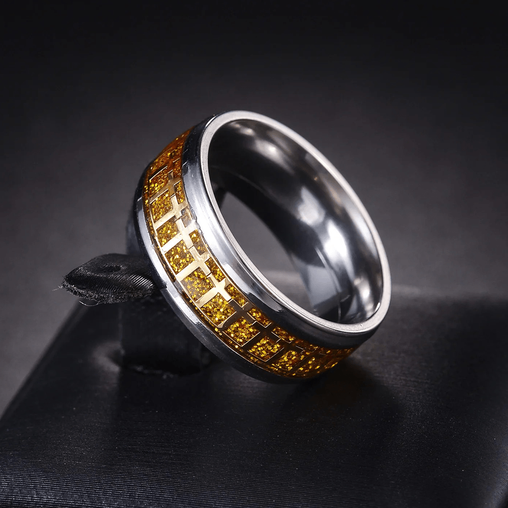 Christianartworkshop Shinny Jesus Cross Ring Religious Band Jewelry