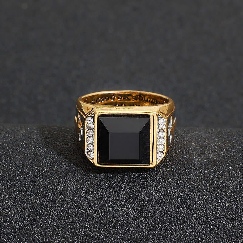 Christianartworkshop Faith Two Tone Plated Cross Ring - With God All Things Are Possible