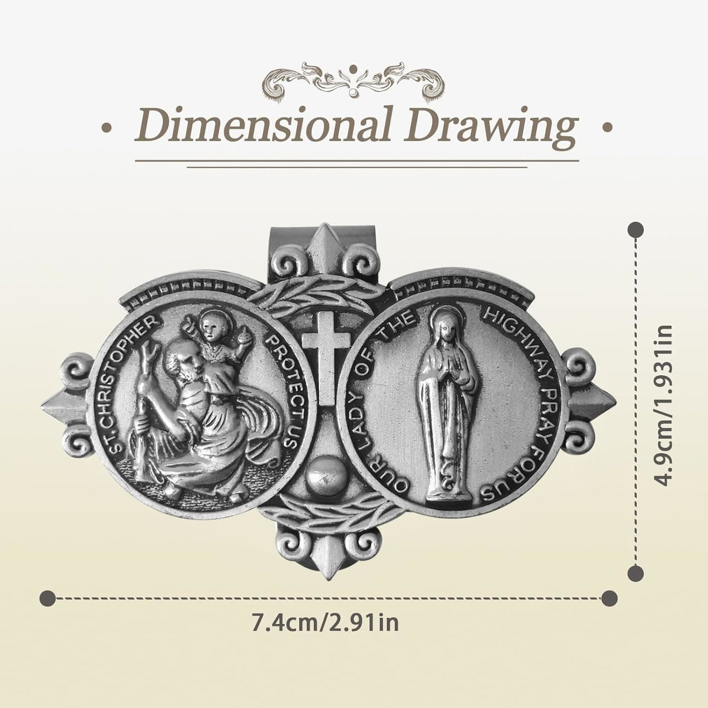 Christianartworkshop Saint Christopher Visor Clip Auto Accessories