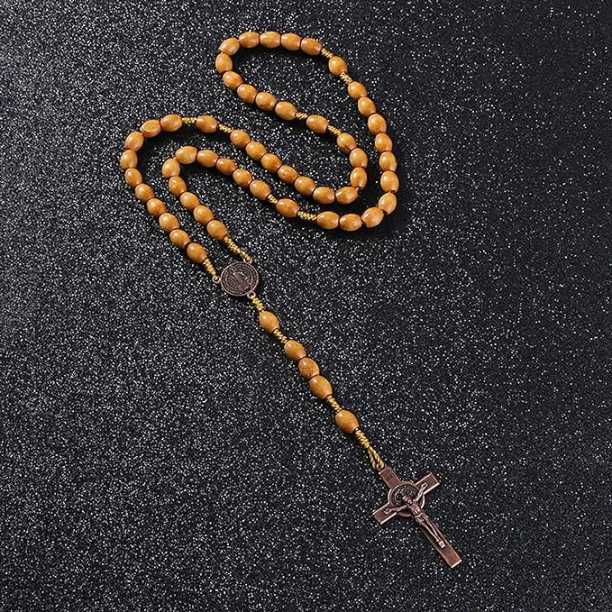 Christianartworkshop St. Benedict Olive Wood Prayer Rosary